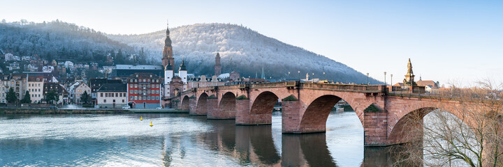 Old Bridge and Neckar River in winter, Heidelberg, Germany