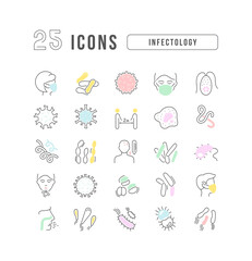 Infectology. Collection of perfectly thin icons for web design, app, and the most modern projects. The kit of signs for category Medicine.