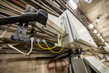 junction box in the subway tunnel