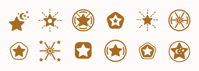 Golden stars icon. Vector star for logo