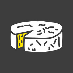 Soft cheese with mold vector flat icon