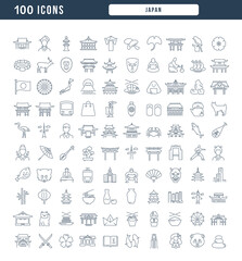 Fototapeta na wymiar Japan. Collection of perfectly thin icons for web design, app, and the most modern projects. The kit of signs for category Countries and Cities.
