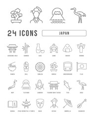 Japan. Collection of perfectly thin icons for web design, app, and the most modern projects. The kit of signs for category Countries and Cities.
