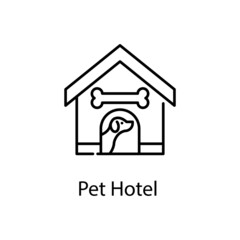Pet Hotel Vector outline Icon Design illustration. Veterinary Symbol on White background EPS 10 File