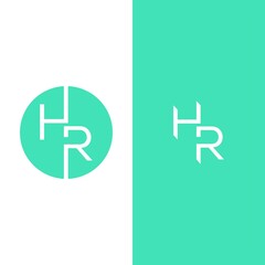 Obraz premium HR logo initials. Modern and clean minimalist design style.