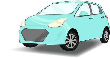 Blue car vector illustration