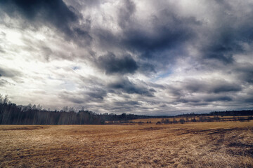 Fototapeta premium clouds over the field