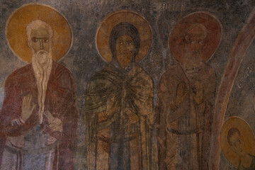View of the frescoes inside Saint Nicholas (Santa Claus) Church.