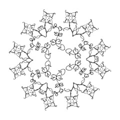 Decorative line art frames for design template. Elegant element for design in Eastern style, place for text. Black outline floral border.