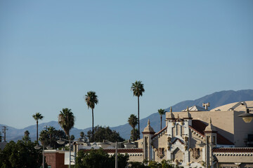 Daytime view of the historic downtown area of San Bernardino, California, USA.
