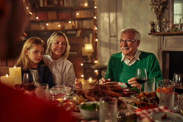 Family together Christmas celebration concept