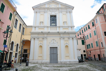 Sanremo,  city of the Ligurian riviera, in summer days with blue sky