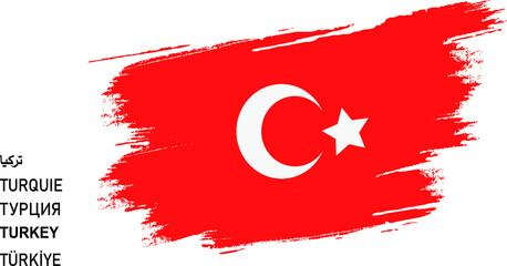 country flag collage, Turkey flag