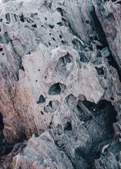 Weather-eroded stone forming irregular shapes