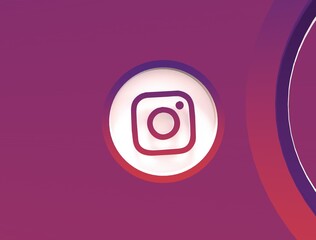 insta logo on isolated background3d render