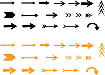 Set arrow icon. Collection different arrows sign. Black vector arrows 
