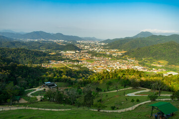 Fototapeta na wymiar View of Jaragua do Sul from Pico Malwee viewpoint - Santa Catarina, Brazil