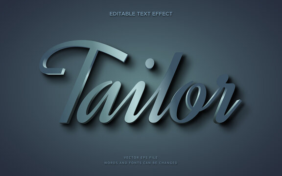 Minimal 3d Tailor Font Effect. Elegant Text Style Perfect For Logotype, Title Of Book, Movie Or Heading Text	
