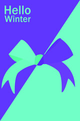 New Year's bow. Winter time, background pattern on the theme of winter. Ideal background for posters covers flyers banners.
Flat vector illustration.