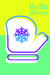 glove santa claus background for posters covers flyers banners. Winter time, background pattern on the theme of winter.
Flat vector illustration.