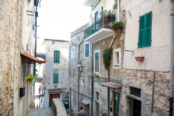 Fototapeta premium Sanremo, Italian medieval city of the Ligurian riviera, in summer days with blue sky