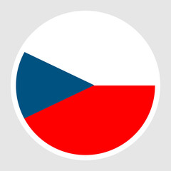 Flag of Czech Republic vector illustration. Round Flat Icons..