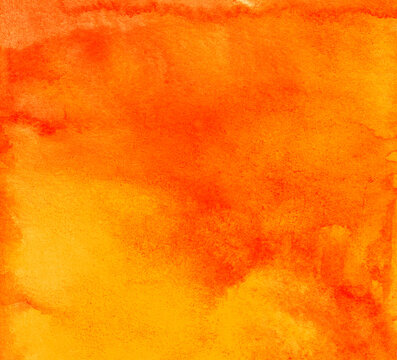 hand drawn watercolor abstract orange background with texture