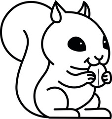 Squirrel, hand drawn, cartoon vector isolated illustration. Concept for logo, print, cards