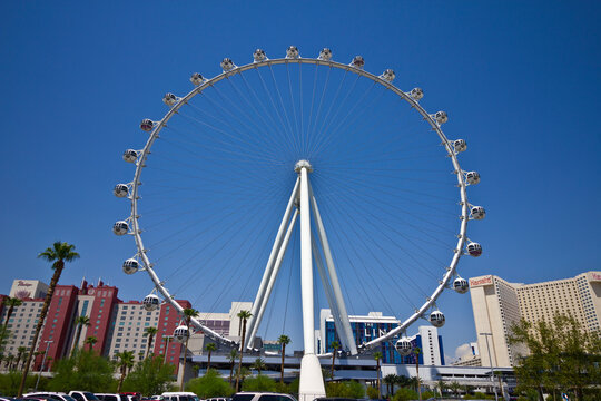 High Roller Ferris Wheel at the LINQ Hotel. The High Roller and LINQ Hotel are part of Caesars Entertainment Corporation.