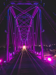 The purple bridge and the train