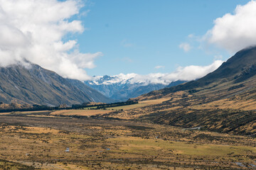 Mount Sunday, Location of Lord of the Rings city Edoras in Hakatere Conservation Park, New Zealand