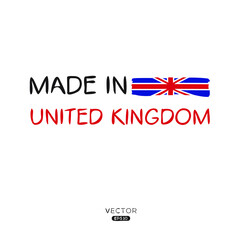 Made in United Kingdom(UK), vector illustration.