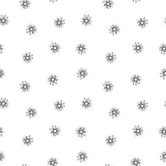 Vector seamless pattern with doodle garland lights. Glowing garland lamps background. Festive and holiday pattern.