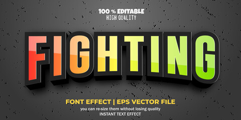 Editable font effect fighting text style