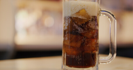 Iced sof drink in the restaurant