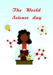 
illustration in flat design style on the theme of science and feminism.
