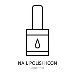 Vector illustration with manicure icon. Outline drawing.