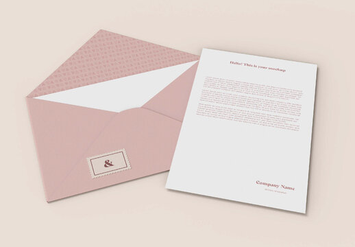 Envelope with Letter Mockup