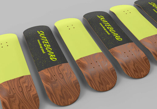Set of Skateboards Mockup