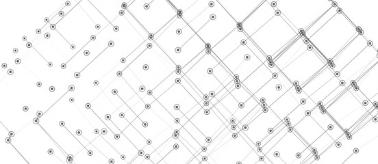 Abstract white background with connected dots and lines. Medical background. Background for business presentations. 3D