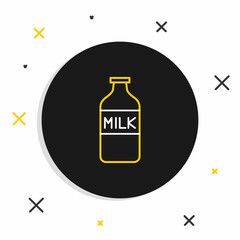 Line Closed glass bottle with milk icon isolated on white background. Colorful outline concept. Vector