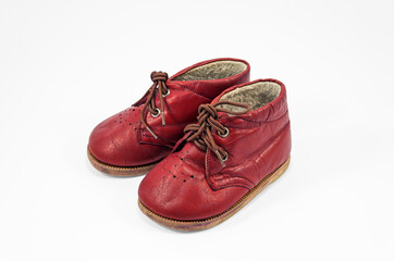 Childrens red pair of leisure boots