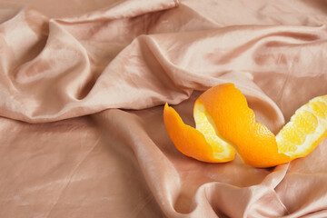 orange peel on fabric, orange fiber, orange peel silk