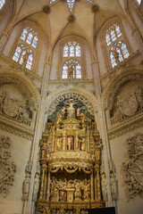 Fototapeta premium Burgos, Spain - 16 Oct, 2021: Altar of the Chapel of the Condestable in the Style Gothic Cathedral of Burgos, Castilla Leon