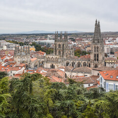 Obraz premium Burgos, Spain - 16 Oct 2021: The Santa Maria Cathedral of Burgos, Castile and Leon