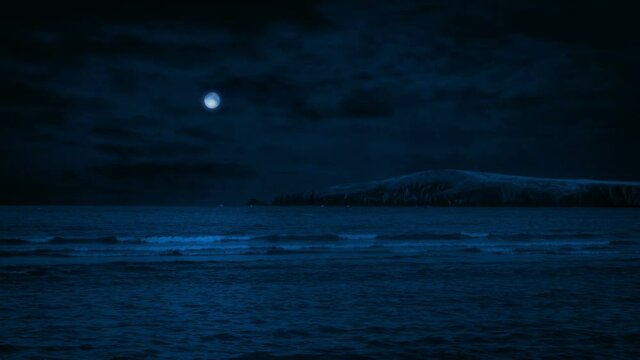 Coastal Landscape In The Moonlight
