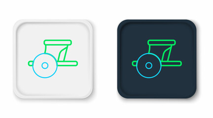 Line Ancient Greece chariot icon isolated on white background. Colorful outline concept. Vector