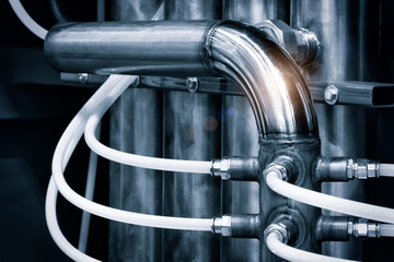 Industrial equipment concept, pipes, compressors, pumps, reactors