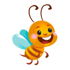 Little cartoon cute bee kid. Illustration baby in the cartoon style. Isolated on white background.