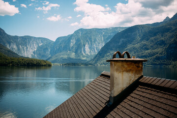 lake and mountains
